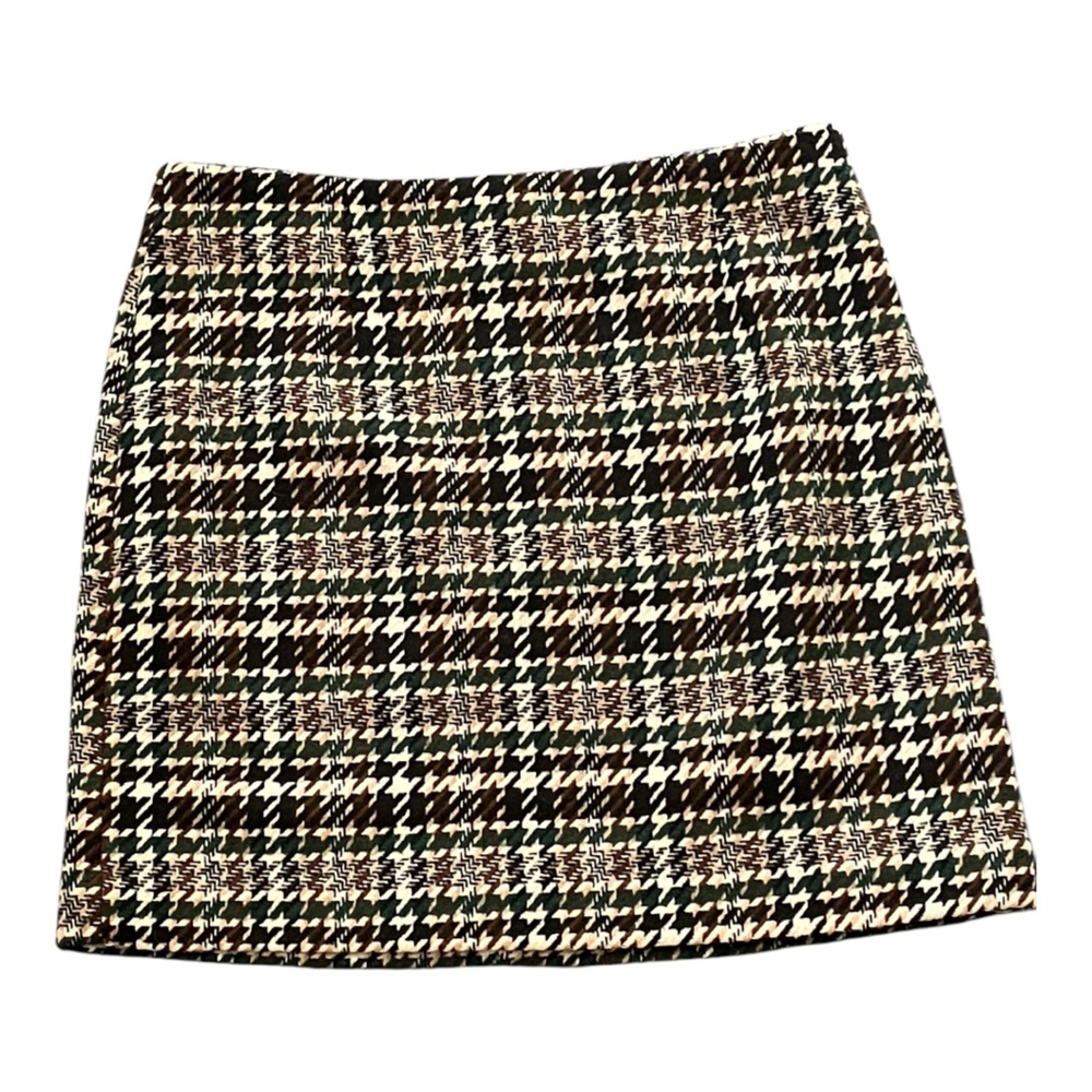 #014, H & M tweed houndstooth print, mini skirt, size 8